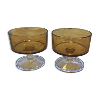 Pair of smoked champagne glasses
