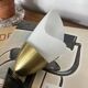 Wall lamp 1950s 1960s black metal and white opaline glass tulip