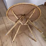 Rattan/bamboo and wood coffee table. Vintage 50s/60s.
