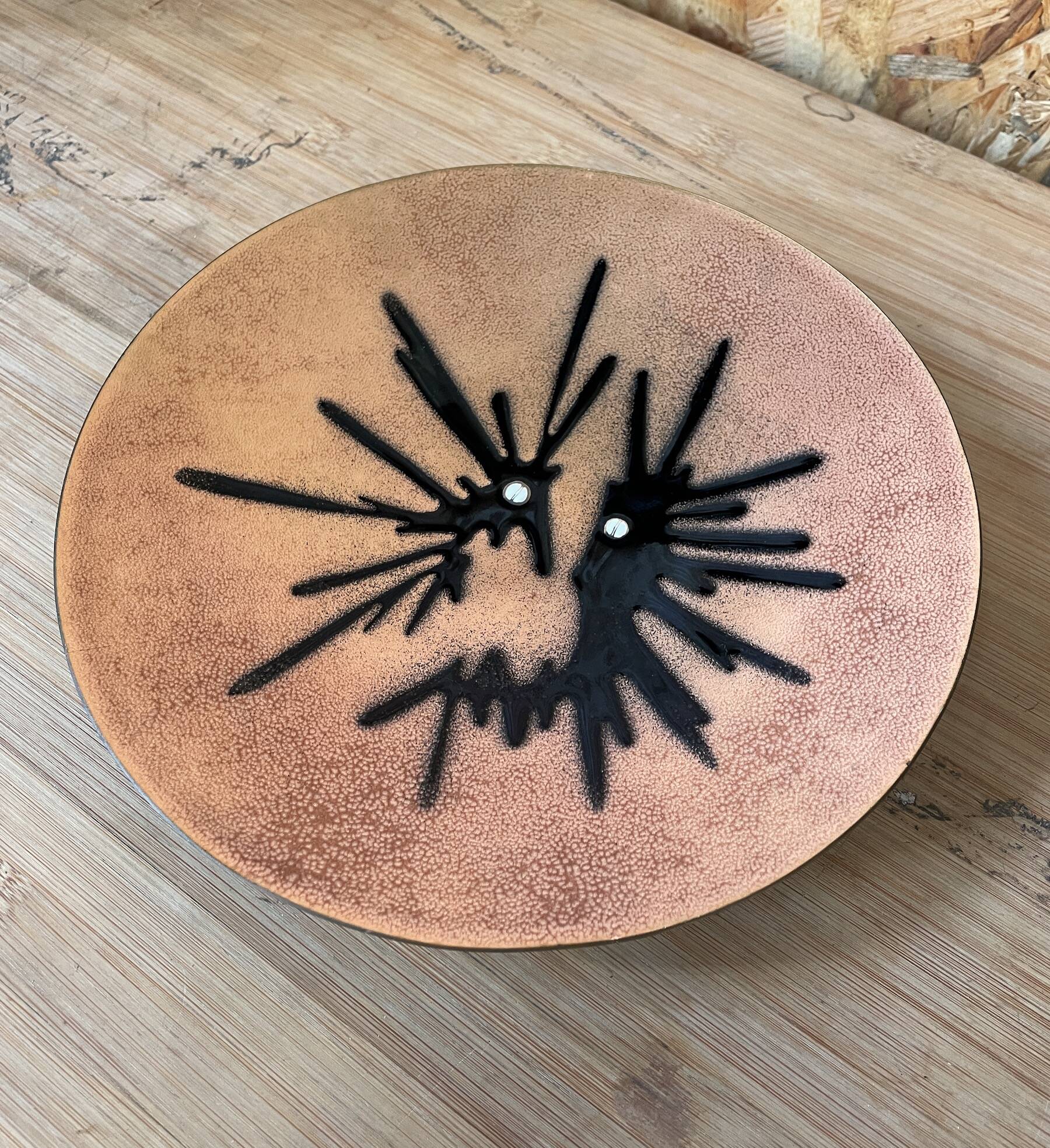 Enameled plate on copper by Jules Perrier Quebec Canada - 1950