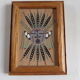 Peinture au sable Navajo vintage dans cadre bois