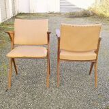 Chairs bridges vintage skai and wood feet compass