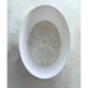 Plain chintz ivory oval lampshade H30 L35x25