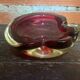 Vintage murano sommerso pink glass ashtray made in italy