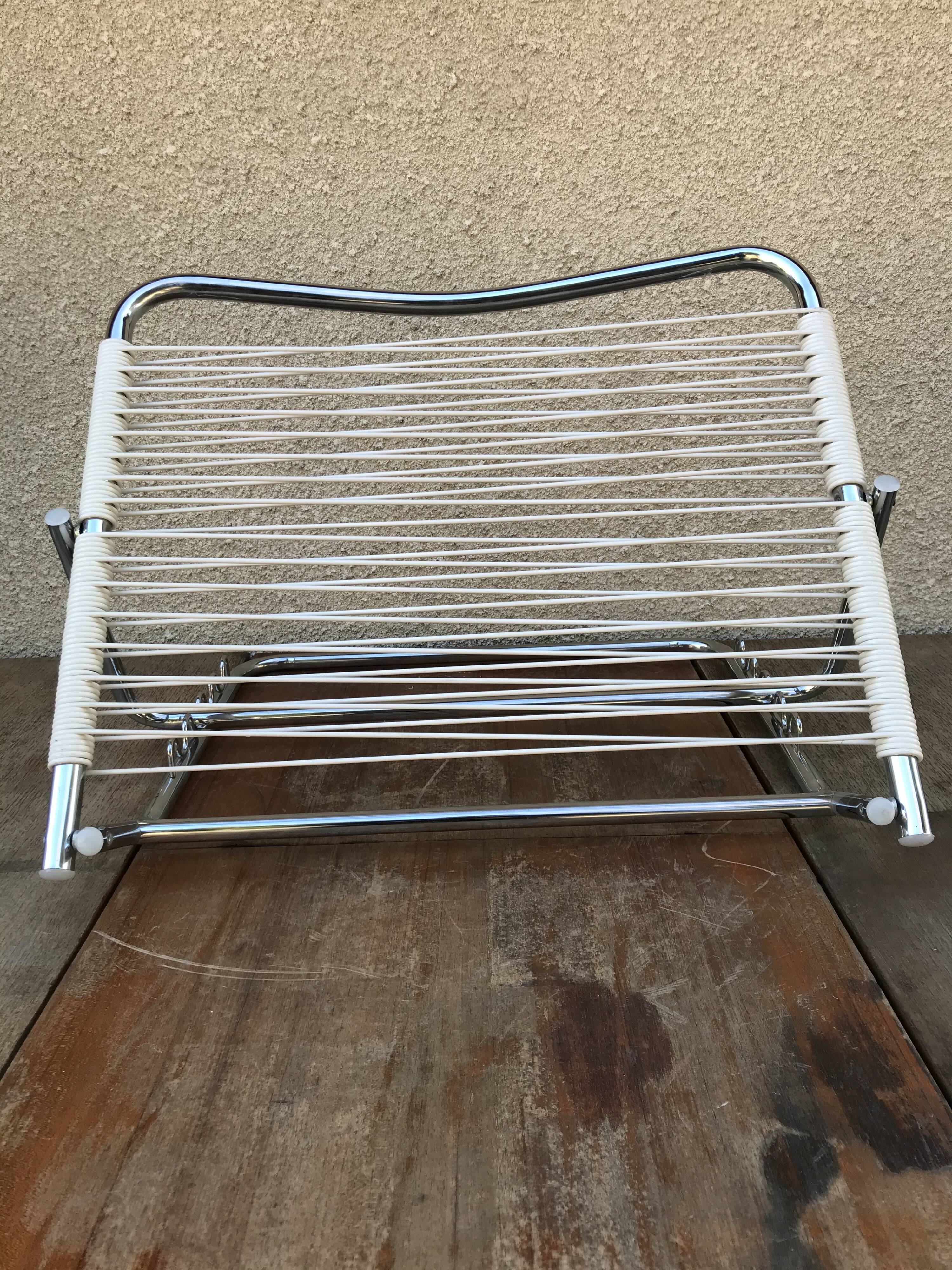 Old folding metal chrome back