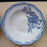 Set of 6 Hollow Plates Digoin Sarreguemines Model André