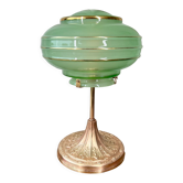 Art Deco globe lamp with a bronze base.