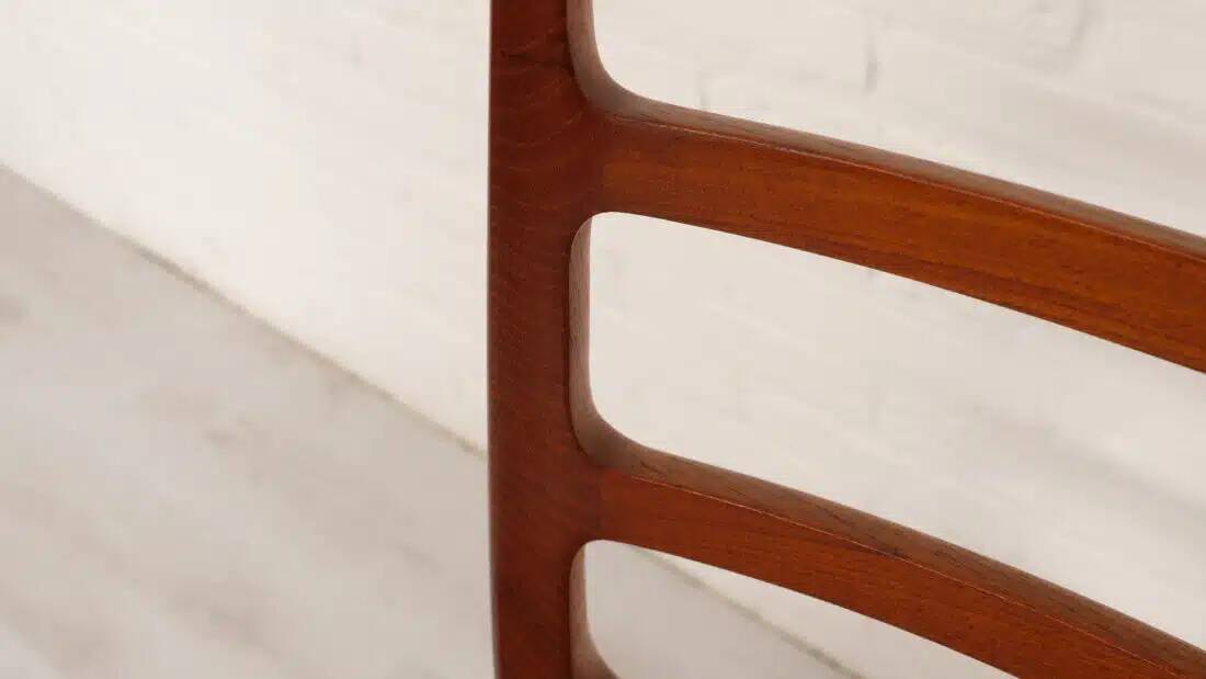 6 x vintage dining chairs | Niels Otto Møller | Model 82 | Papercord | Teak