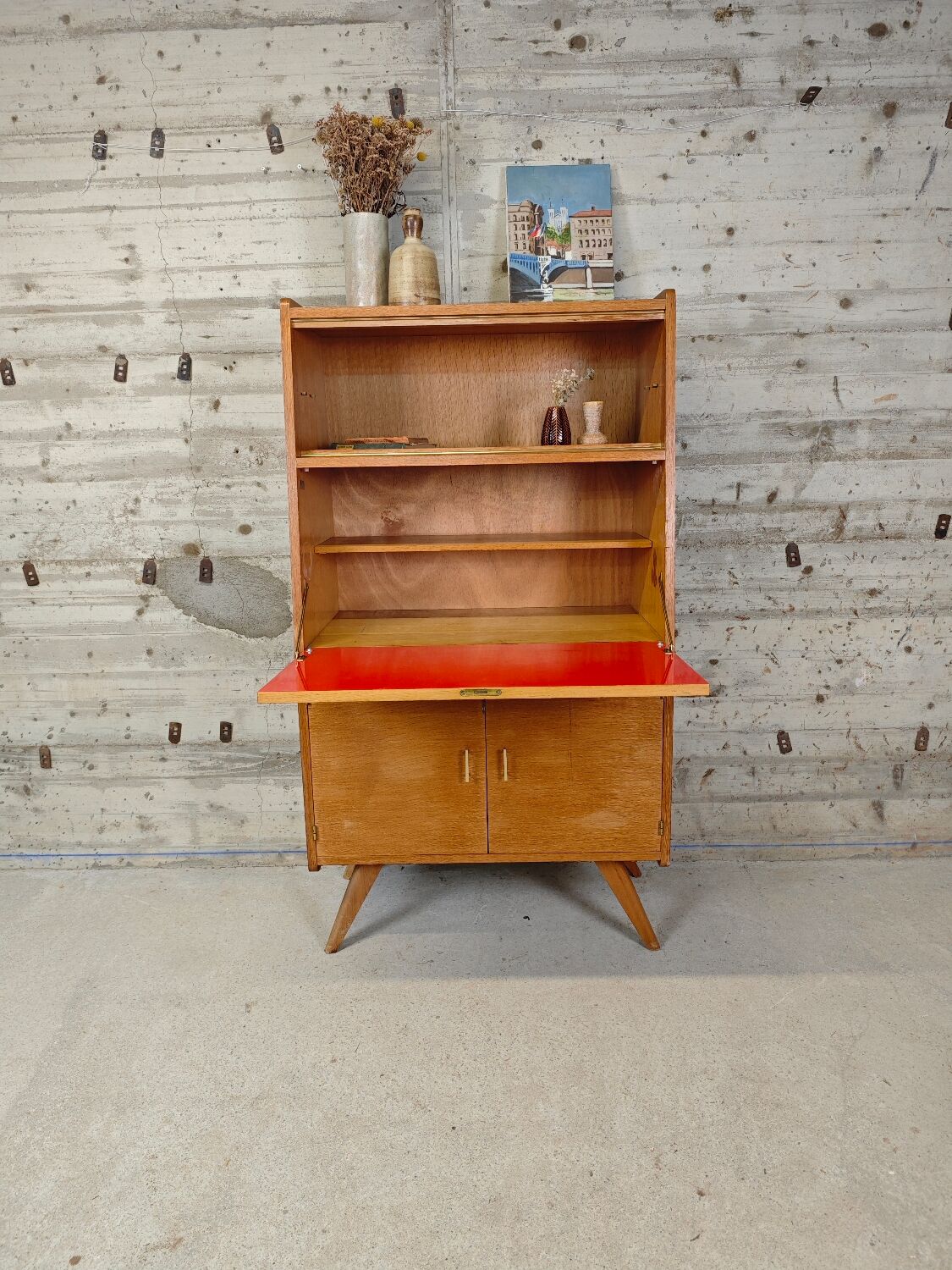 Vintage secretary with compass legs