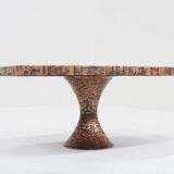 Vintage mid century brutalist copper coffee table 1970s