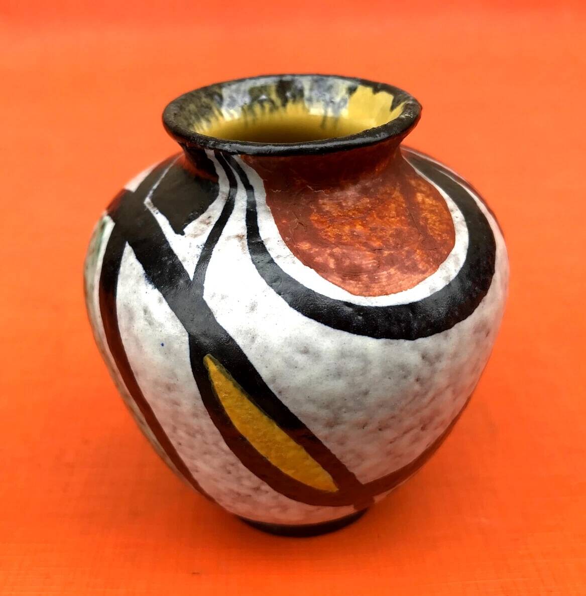 1950s Milano Vase  Geometric Decor