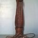 African sorghum spike lamp foot on five-faced base ~ hand carved ~ 1950s /1960