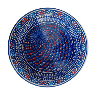Handmade multicolored ceramic dish