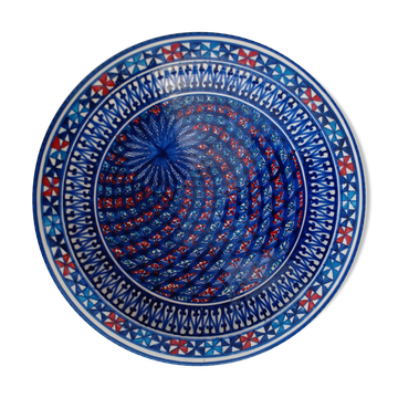 Handmade multicolored ceramic dish