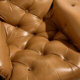 Hungarian leather sofa set by Ipoly Furniture Factory, set of 2.