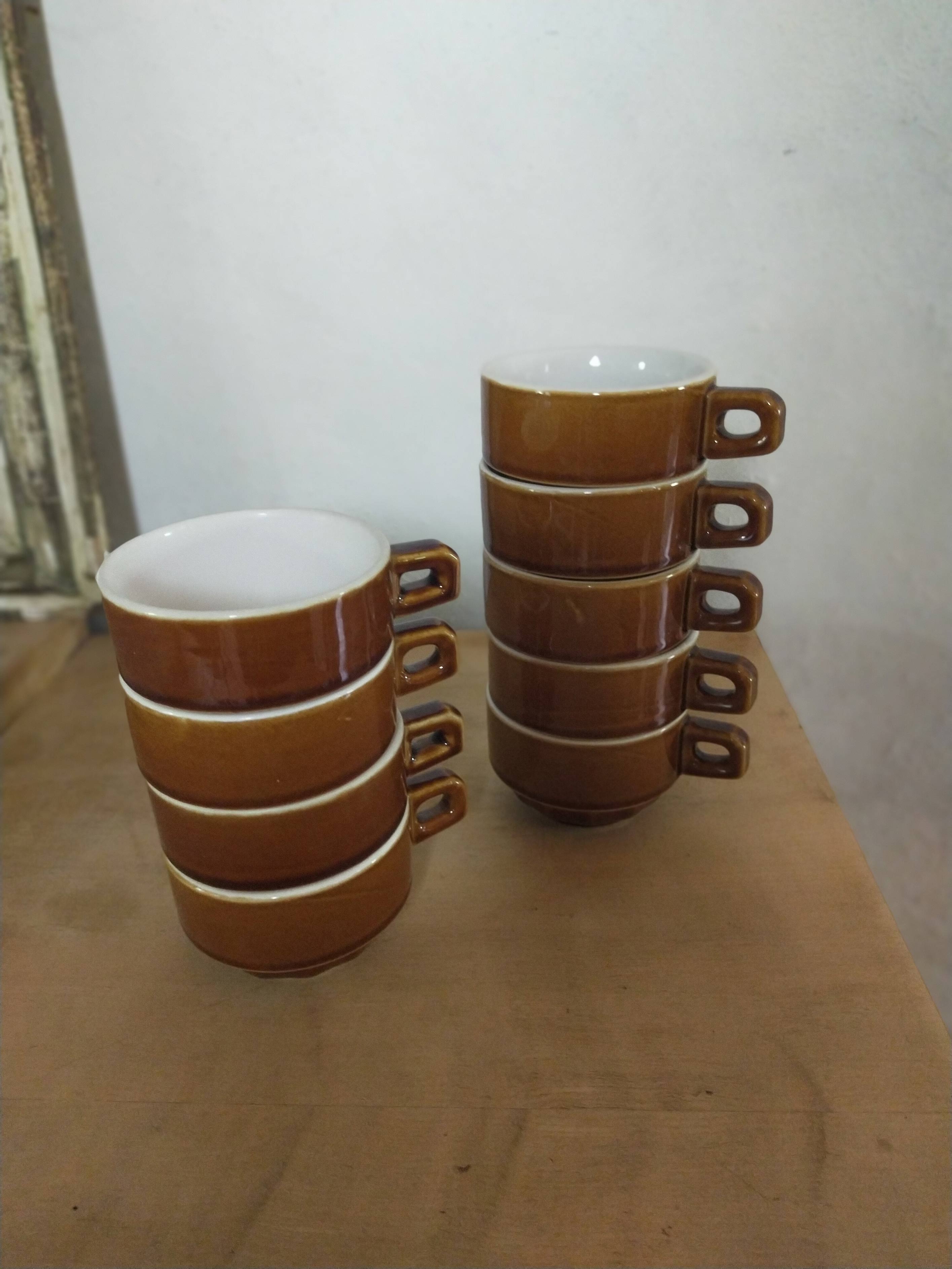 Set of nine bistro chocolate cups
