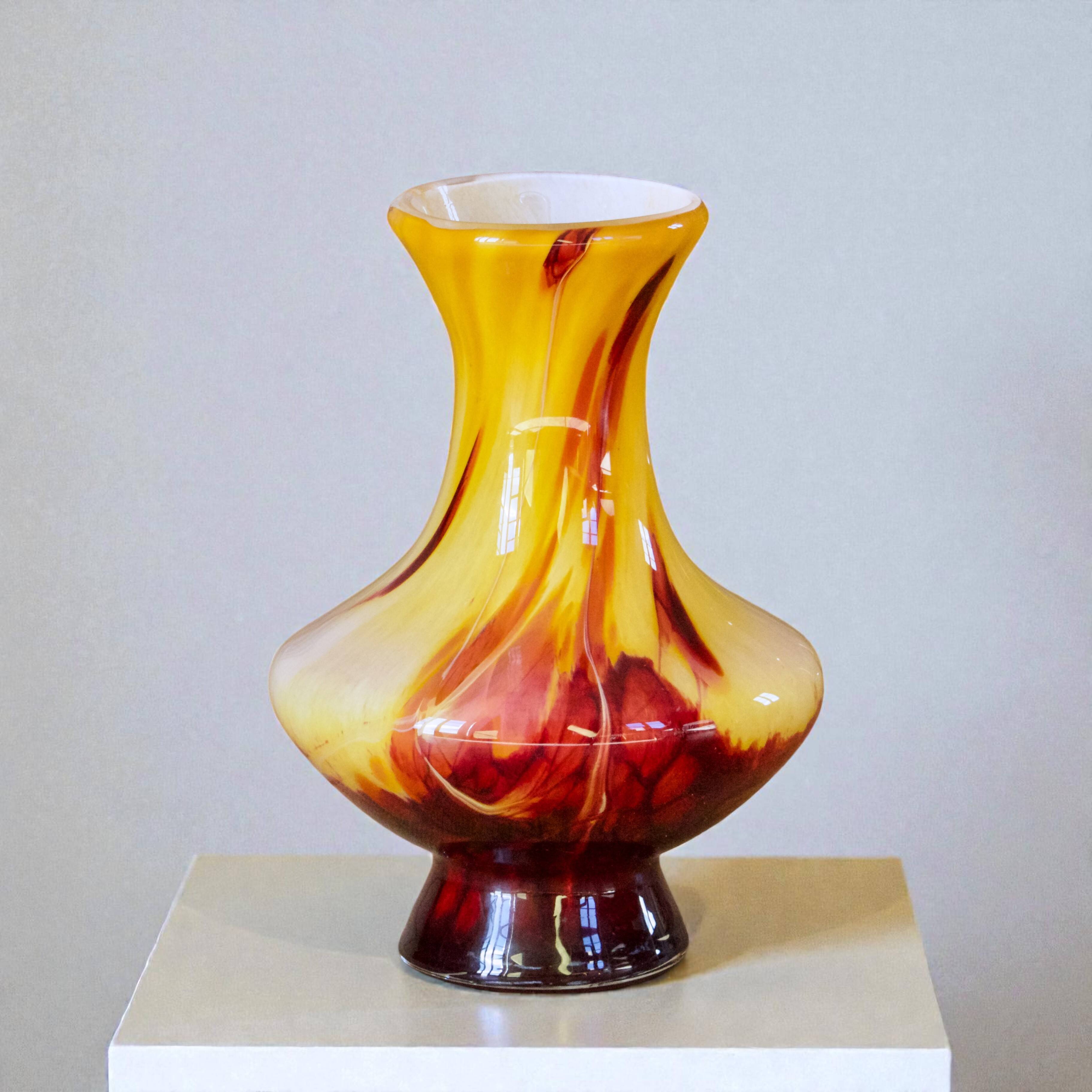 Murano vase in blown opaline glass circa 1960