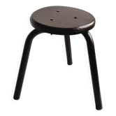 Tabouret en métal marron foncé, design minimaliste à trois pieds