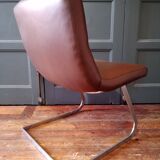 Designer leather and chrome chair 1970