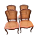 Lot de 4 chaises cannées