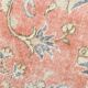 7x11 Salmon Pink & Blue Vintage Persian Rug, Large Floral Rustic Decor