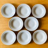 Set of 8 hollow plates in speckled ceramic