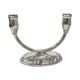 Art Deco two-arm candlestick, silver-plated, 1920s/1930s.