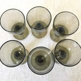 6 verres et carafe en verre soufflé 1960