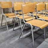 Lot of 18 vintage stackable bistro chairs 1970