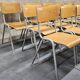Lot of 18 vintage stackable bistro chairs 1970