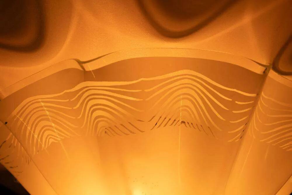 Vintage 1970s glass space ceiling lamp.