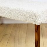 Beautiful vintage bench from the 90s - beige boucle long hair