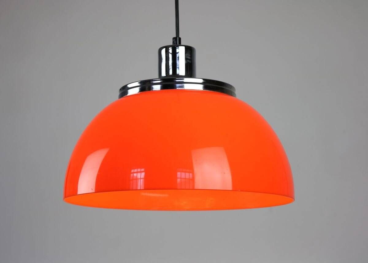 Vintage 2240 Faro pendant lamp by Luigi Massoni for Guzzini & Meblo, 1960s, set of 2
