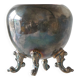 Neoclassical cup with a patinated and silvered copper base.