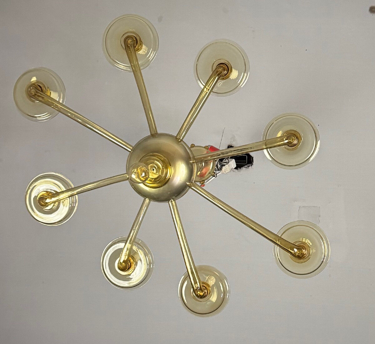 Venetian chandelier in golden Murano glass, Venini circa 1920