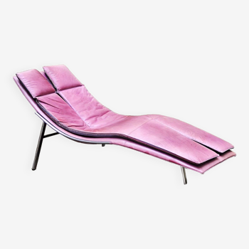 Fauteuil en cuir des années Giovanni Offredi, Saporiti, 1970/80, italie