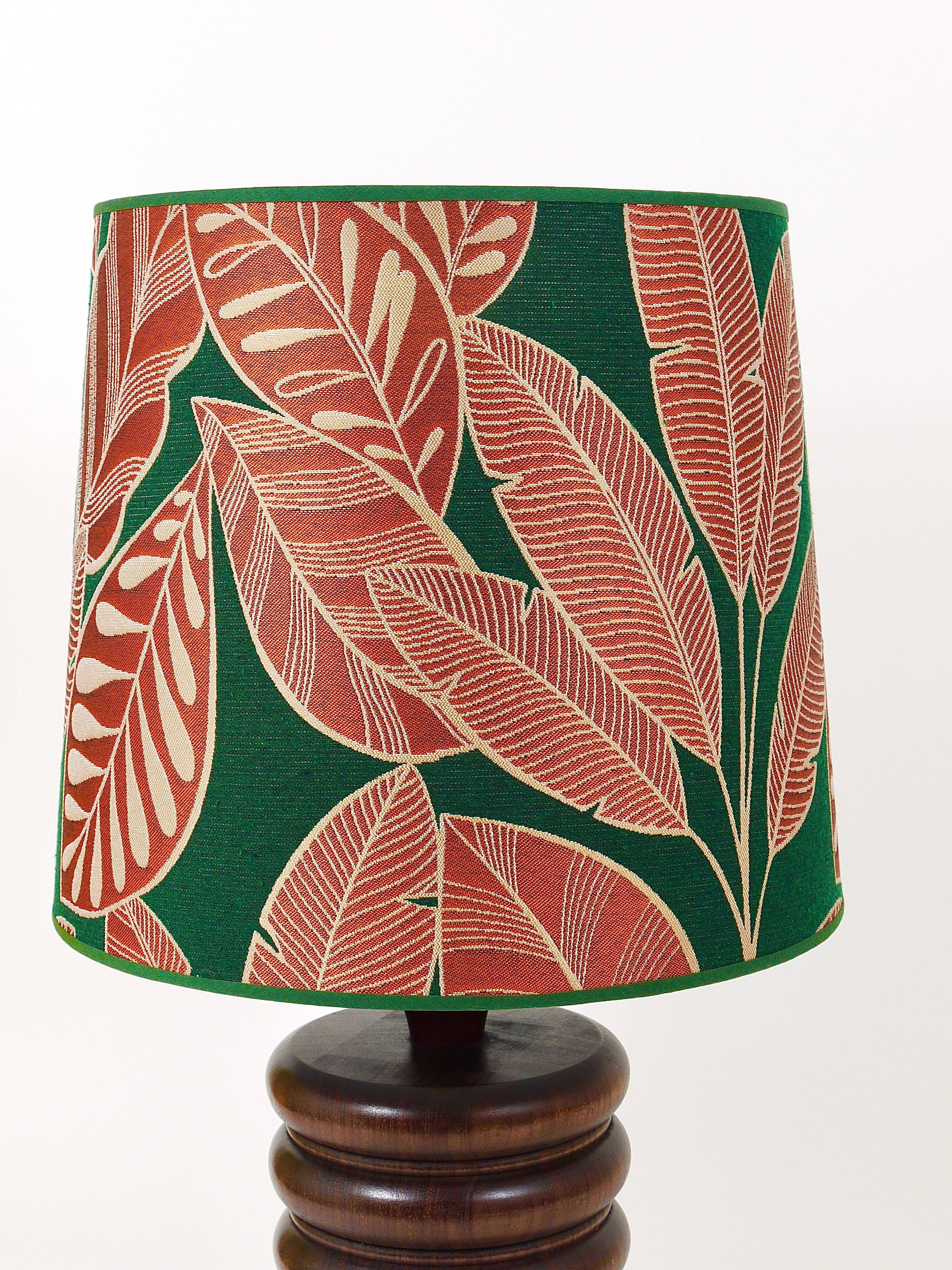 Mid-century table or accent lamp, turned wooden base, Sweden, 1970s