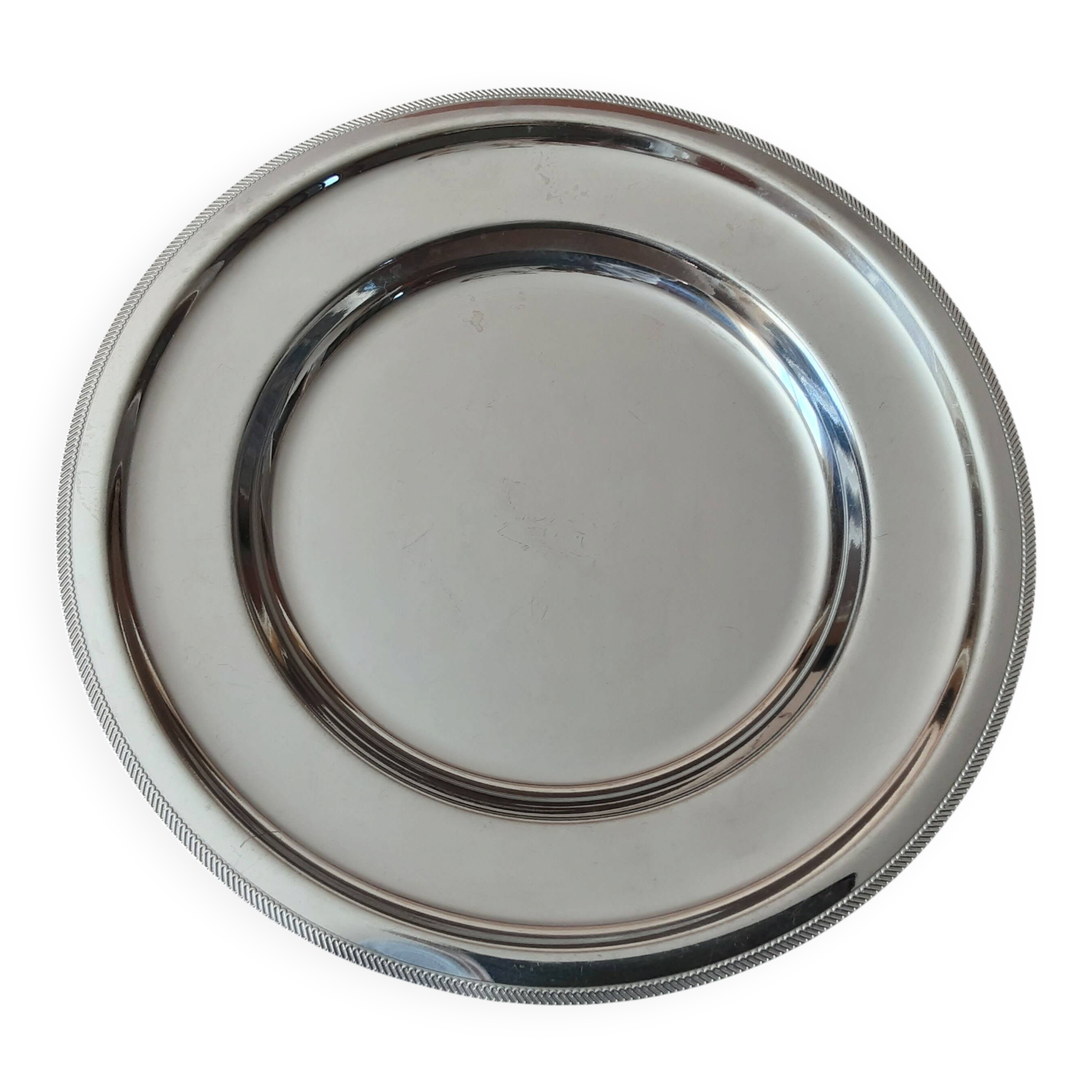Vintage metal round plate