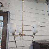 Gilded metal chandelier from the 60s