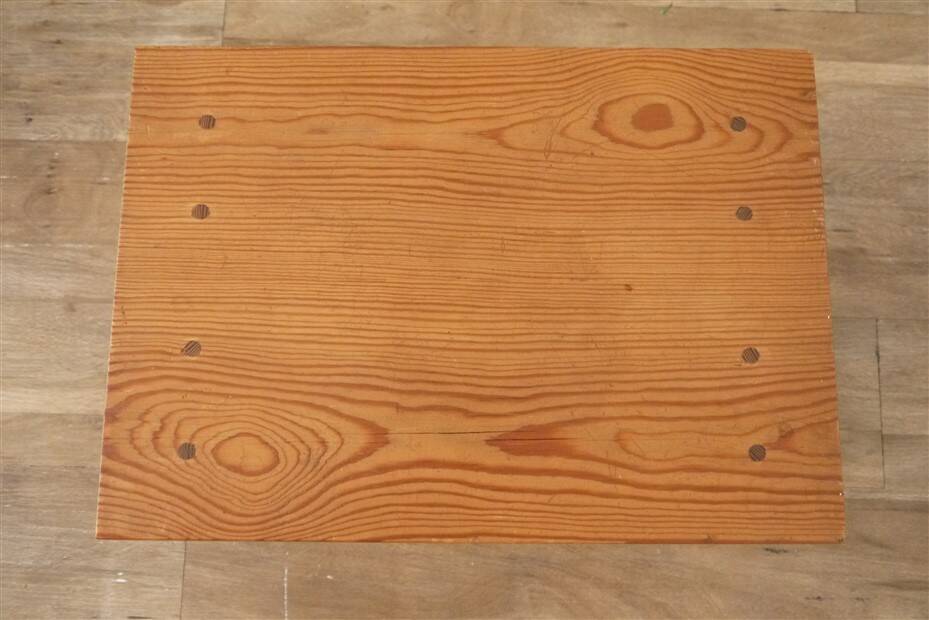 Vintage Scandinavian pine stool 1970s