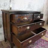 Commode Indienne 4 tiroirs patinée noir