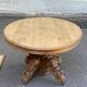 Round extendable dining table Napoleon III renovated in 19th-century oak.