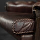 Modern Scandinavian brown leather swivel chair, 1970s