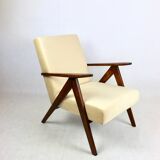 Vintage B-310 VAR armchair in light brown beige velvet - 2 pieces available