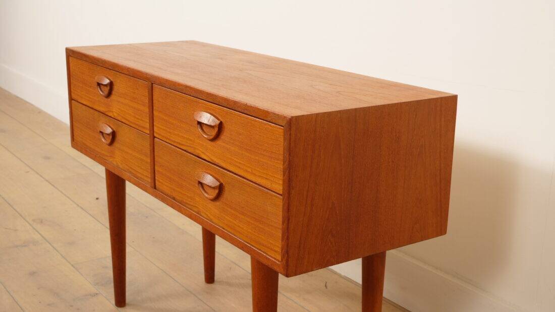 Commode vintage | Kai Kristiansen | Design danois | Teck | Moderne du milieu du siècle