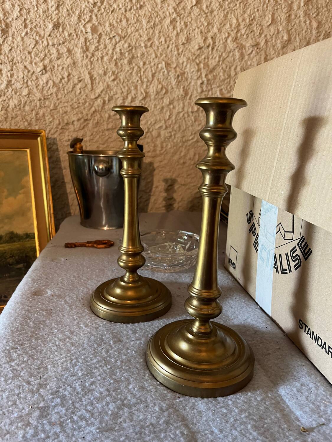 2 Bougeoirs en laiton