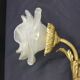Applique ancienne en bronze doré à tête de bélier et feuille d'acanthe+tulipe fleur