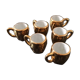 Set of 6 mini gold porcelain mugs