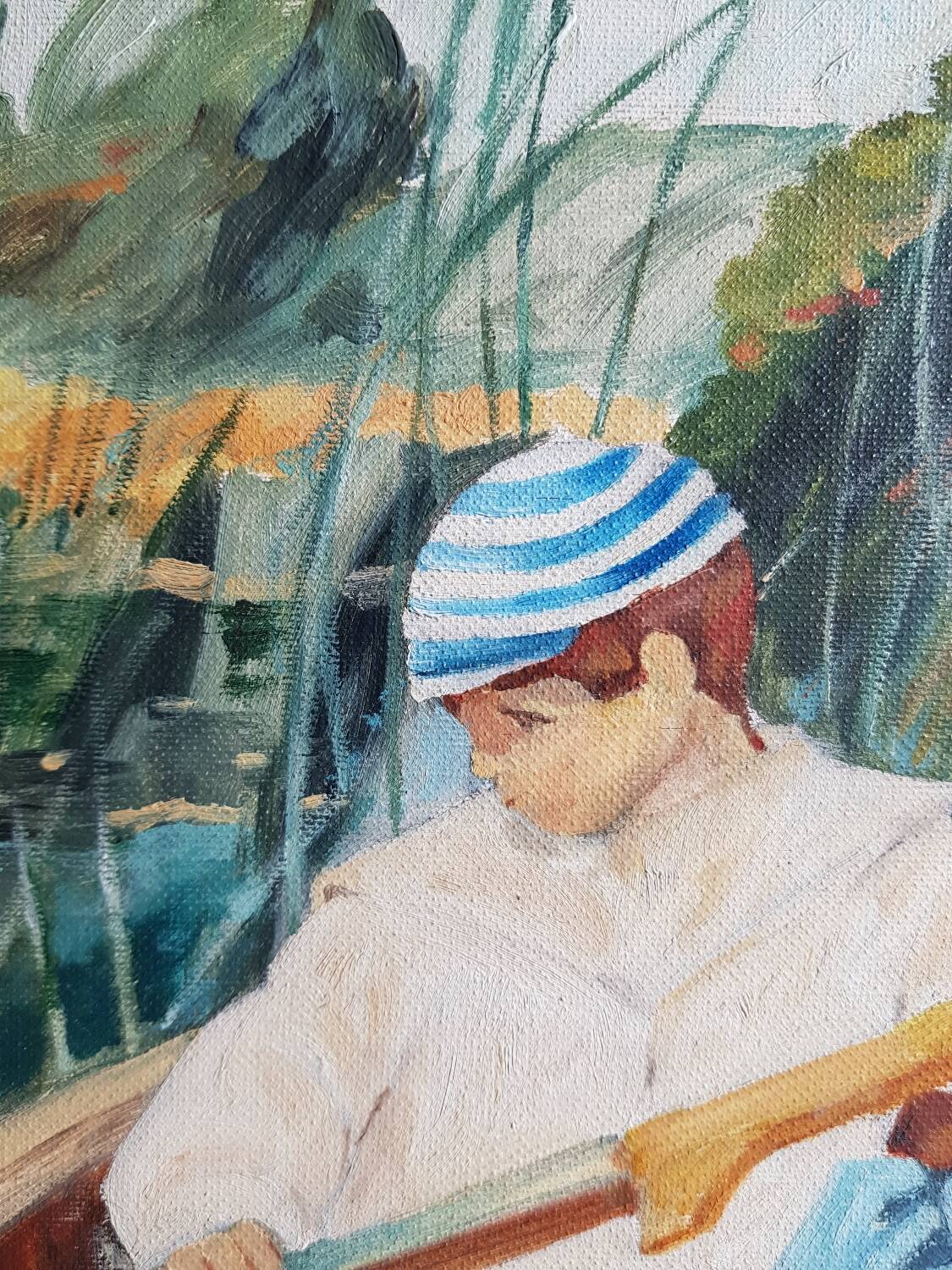 Peinture à l'huile sur toile, signée Hidalgo 1994, 46x58cm avec cadre