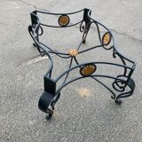 Wrought iron coffee table with glass top